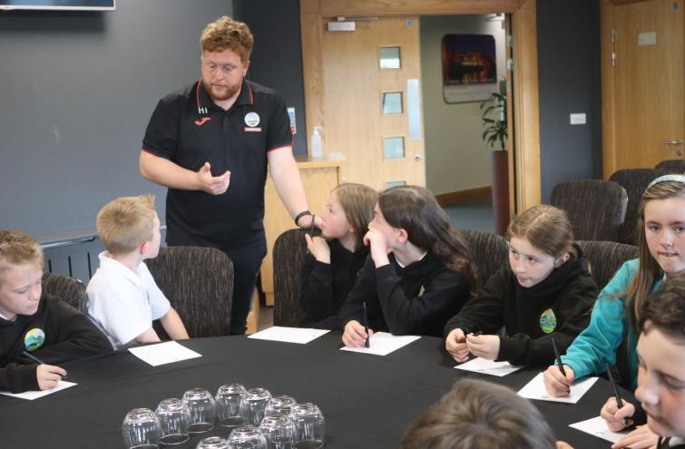 Harry imparting his knowledge to youngsters Harry imparting his knowledge to youngsters